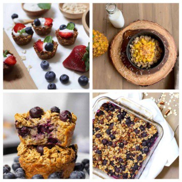 Creative oatmeal recipes in a collage.