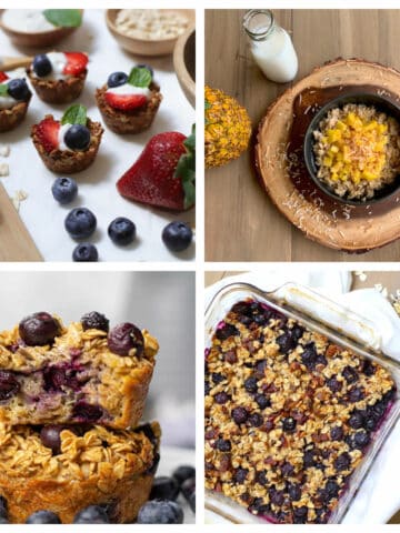 Creative oatmeal recipes in a collage.