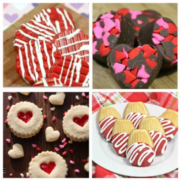 Valentine's Day cookies in a collage.