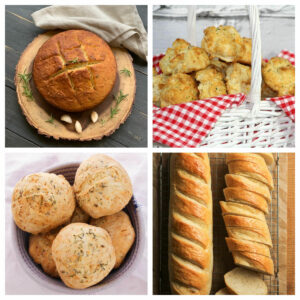 Collage of breads that go with soup.