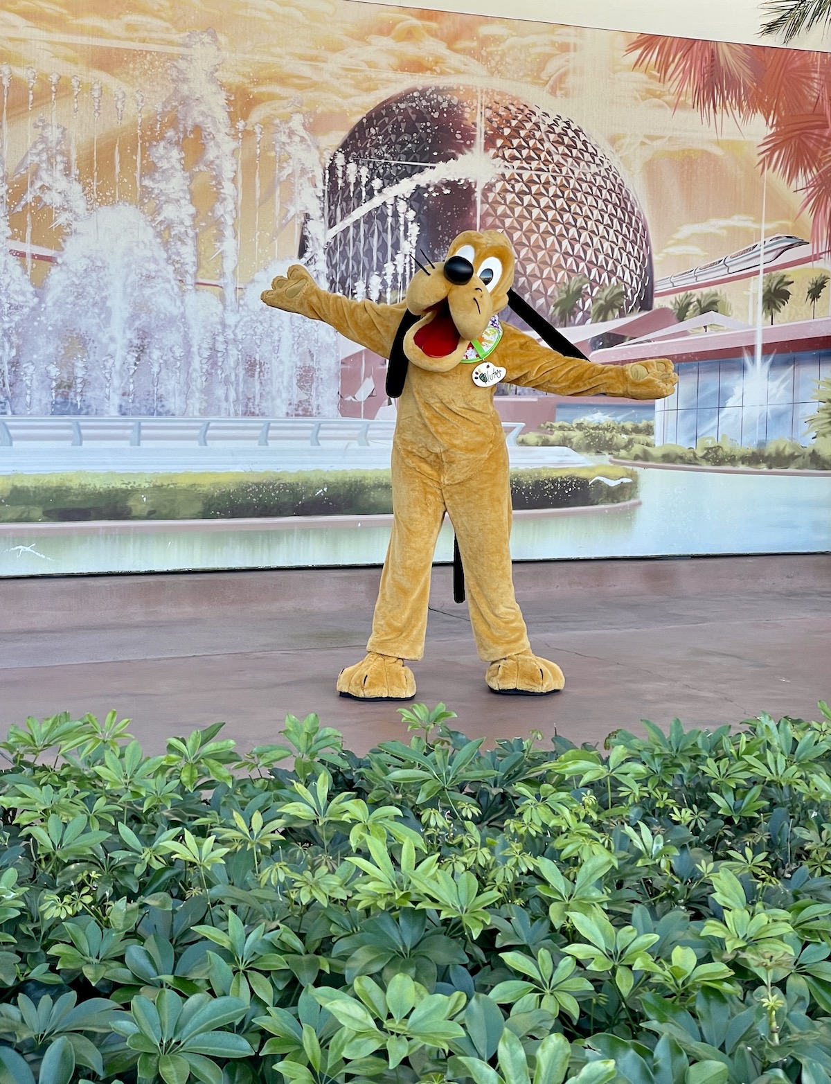 Pluto at Epcot Festival of the Arts 2022.