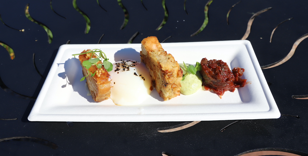 Plate of deconstructed BLT at Epcot Festival of the Arts 2022.