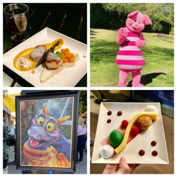 Epcot Festival of the Arts 2022 collage of food and characters.