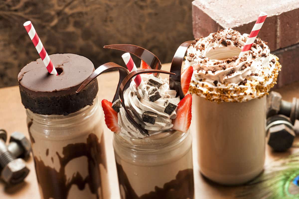 Milkshakes at Toothsome Chocolate Emporium restaurant in CityWalk Orlando Florida.