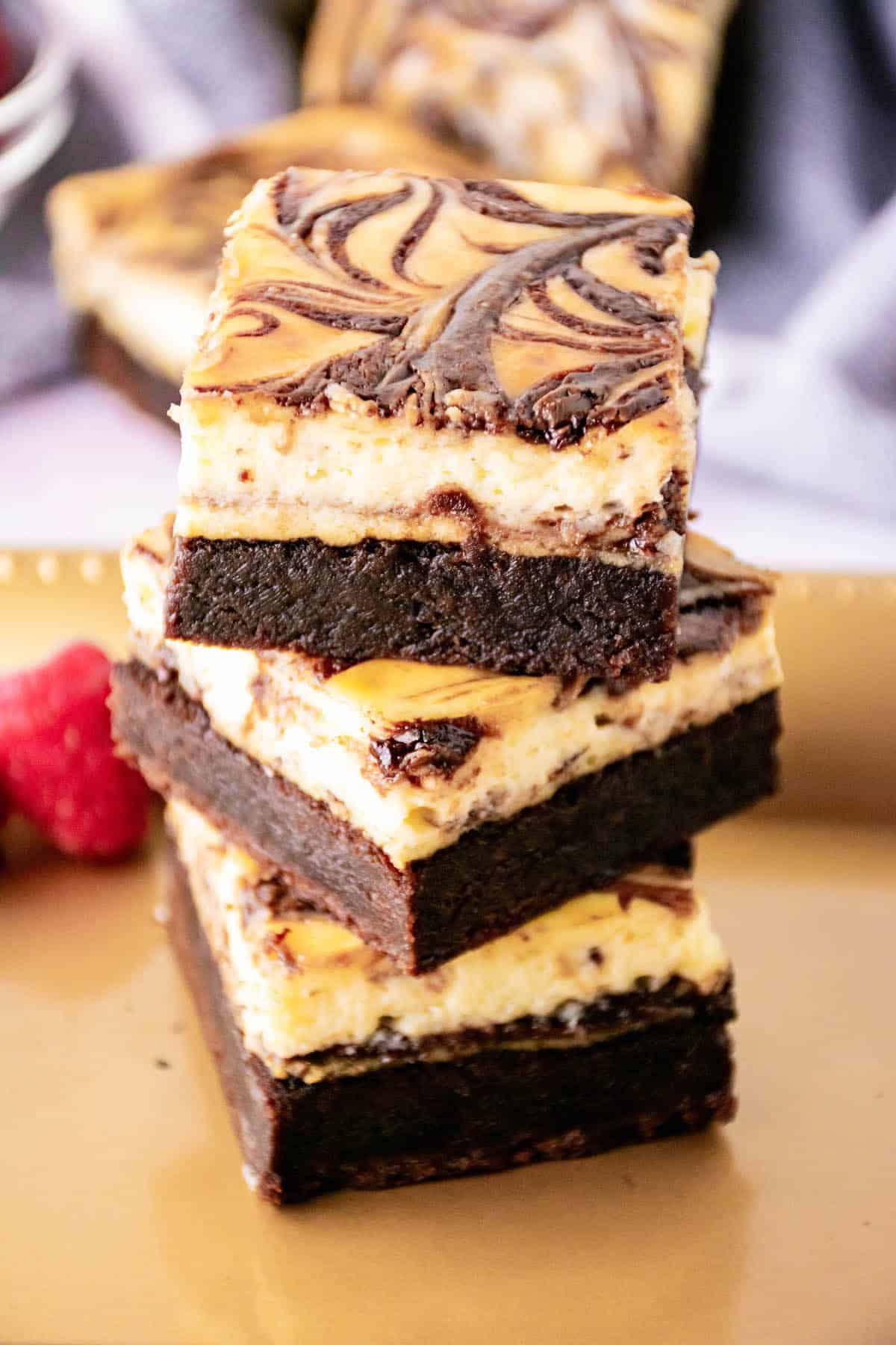 Nutella bars stacked on a light brown plate.