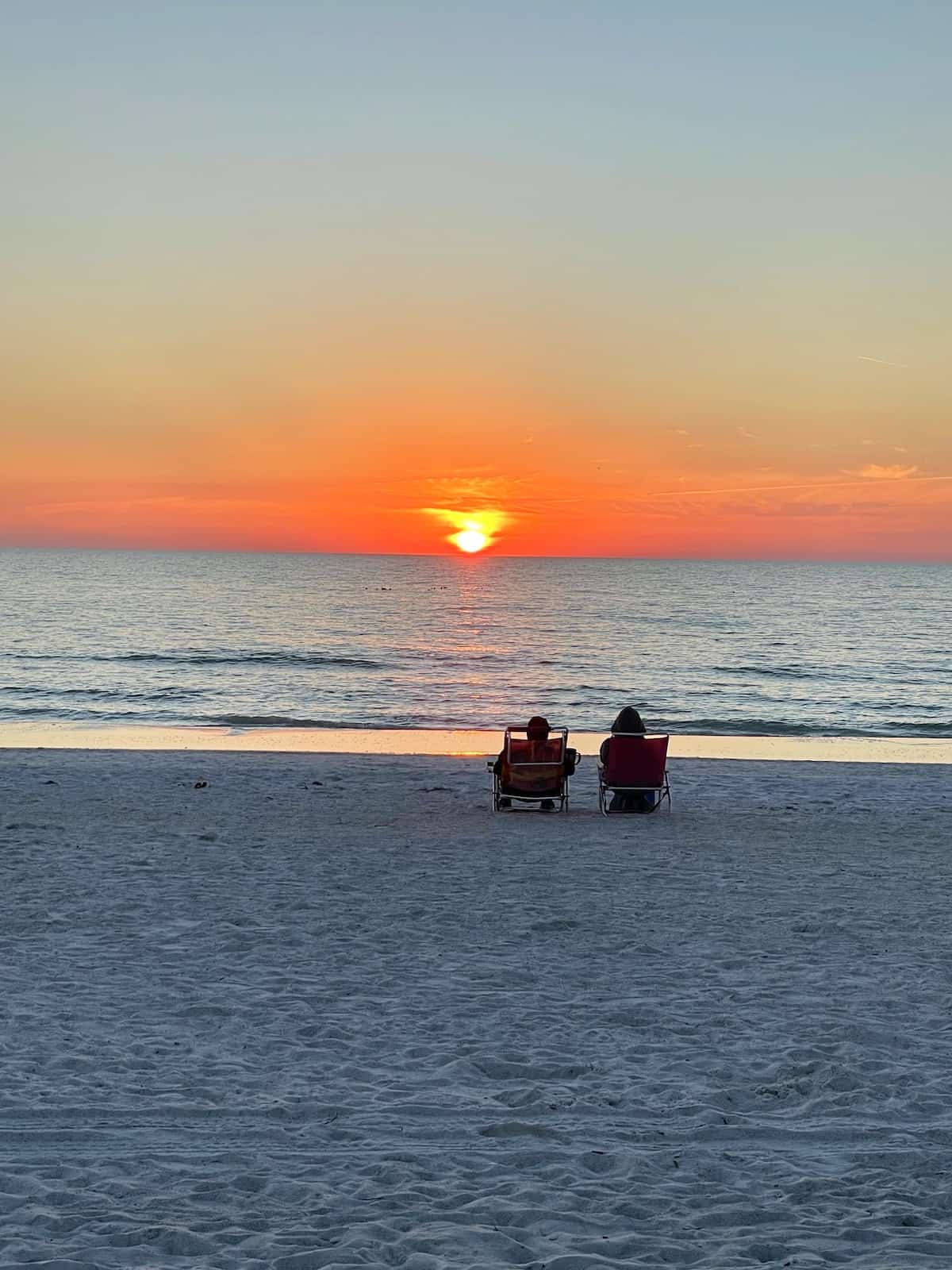 Sunset at beach.