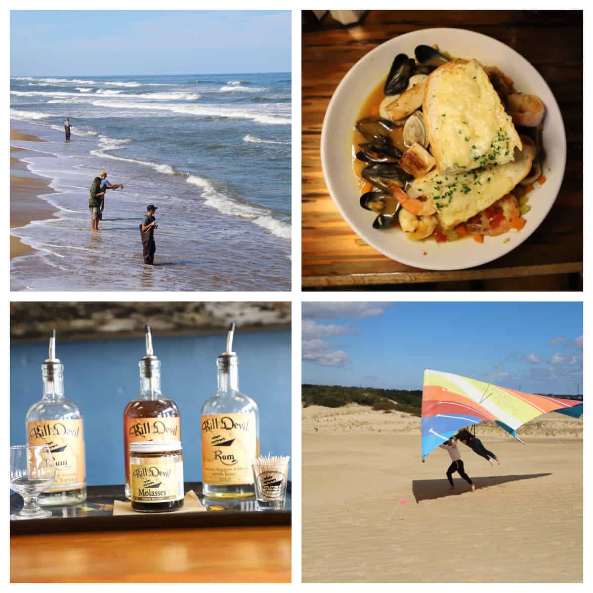 Collage of things to do in Outer Banks North Carolina.