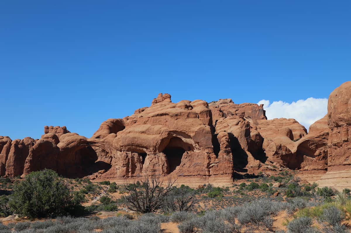 Rock formations at Arches National Park.