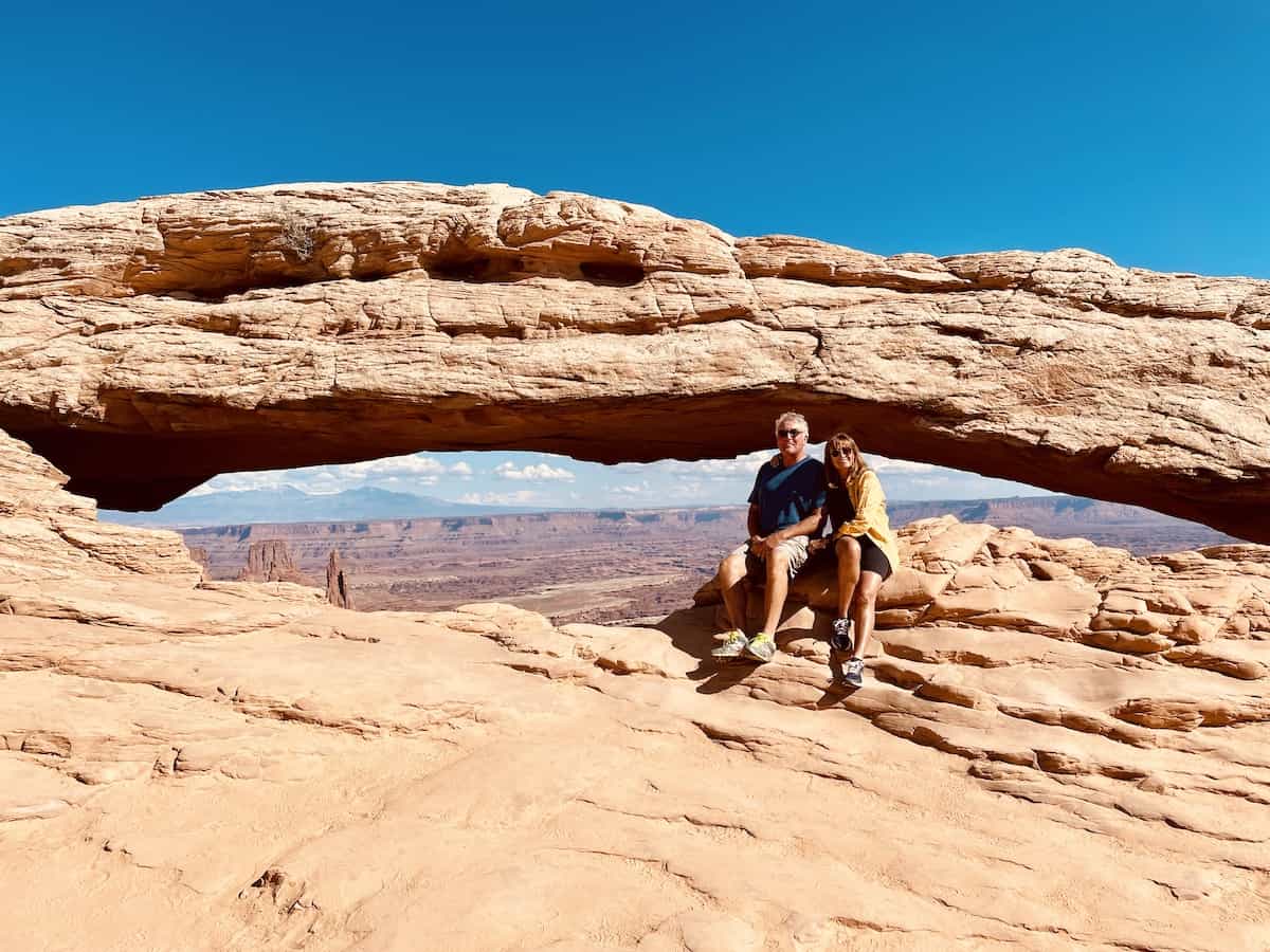 Man and woman at Arches National Park in Moab Utah.