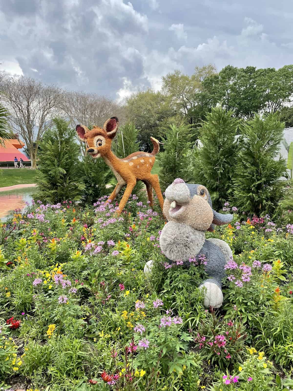 Bambi and Thumper Topiaries.