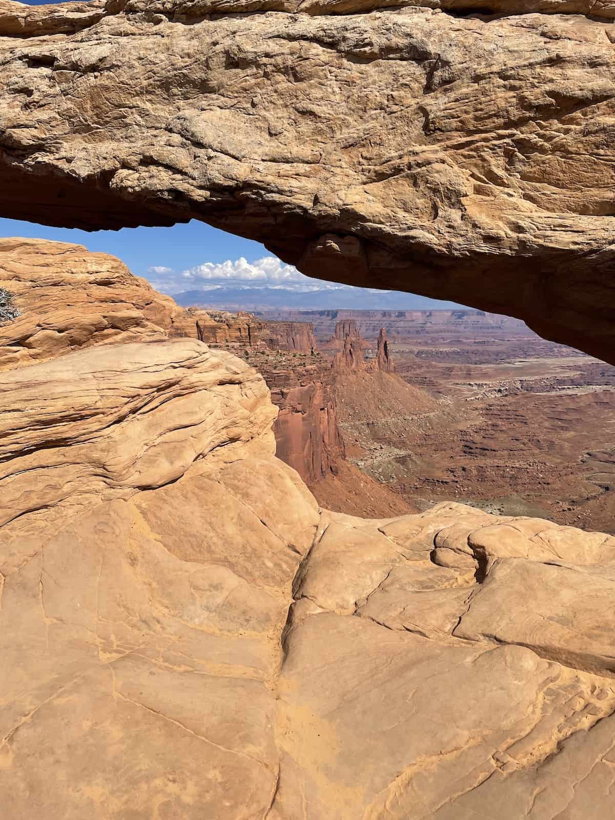 Window in rock at Canyonlands National Park.
