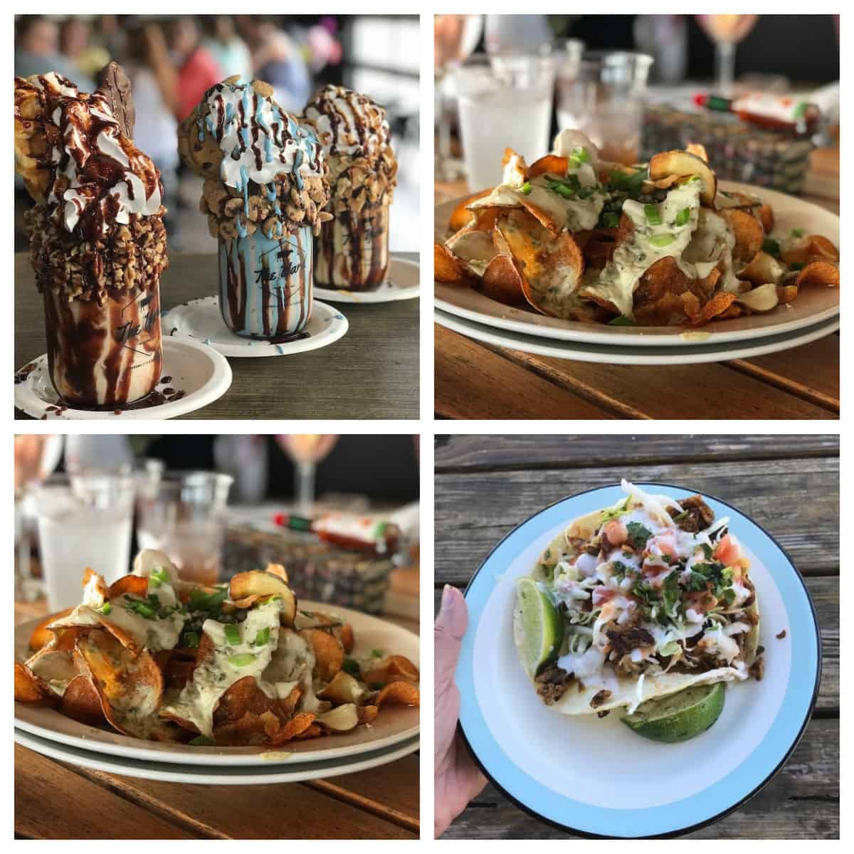 Collage of dishes at Panama City Beach restaurants.