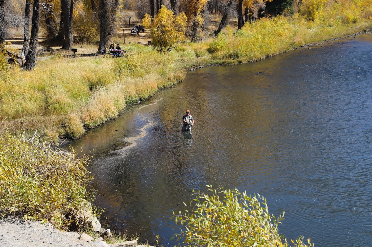 Man fishing in Colorado River.