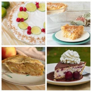 Collage of four pies.