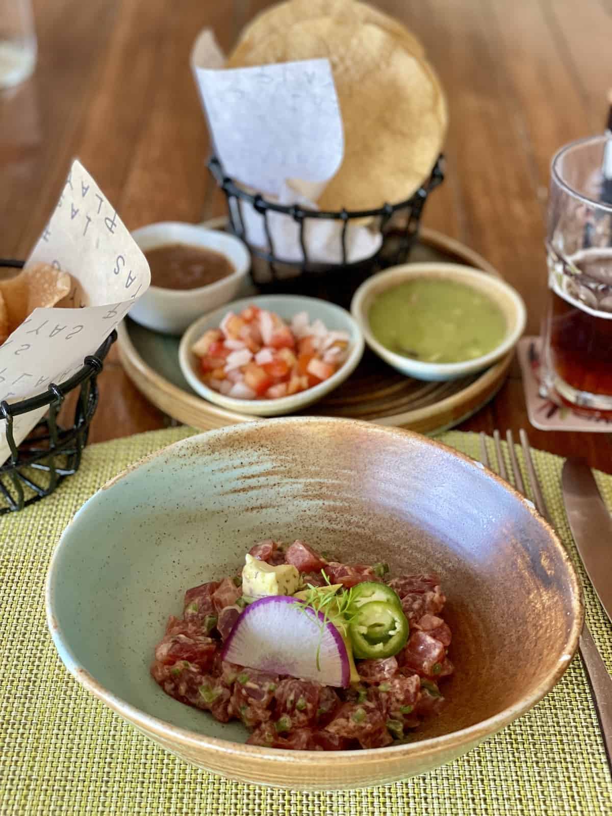 Tuna tartare at Chibali Hotel Xcaret Mexico