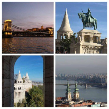 Collage of sites in Budapest.