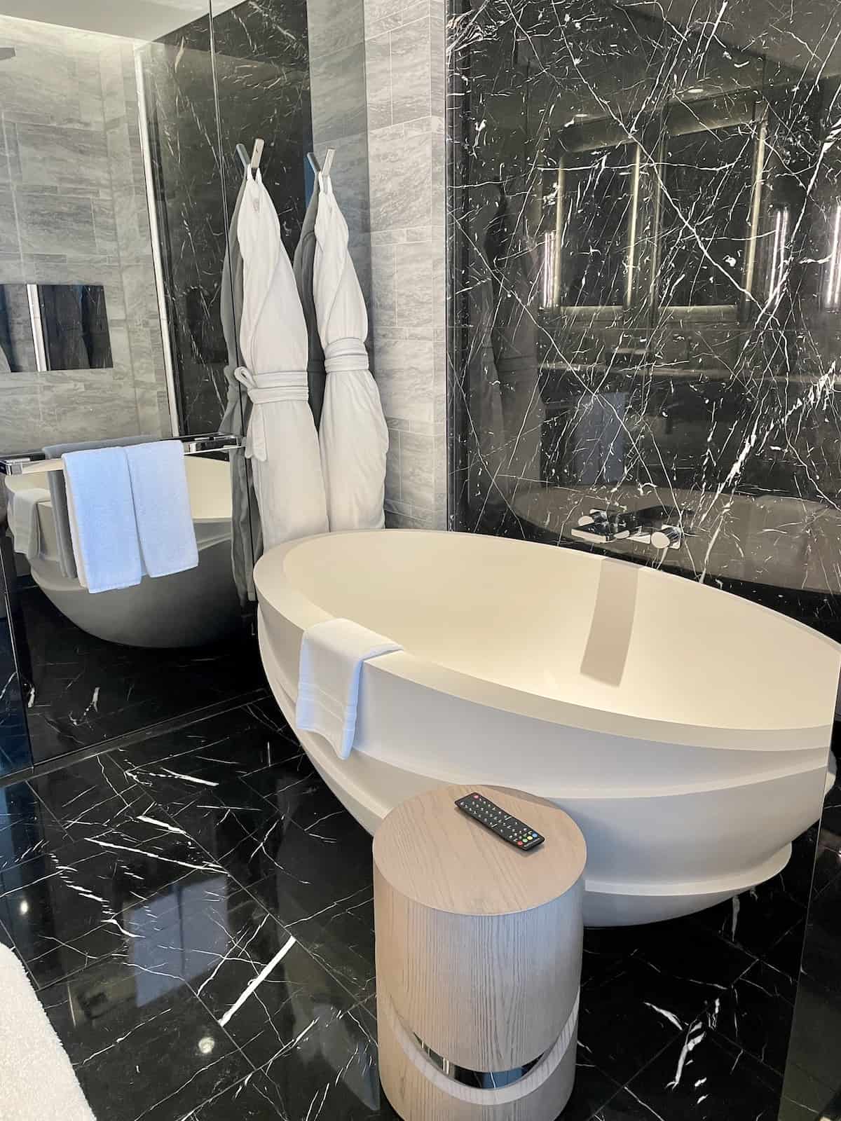 Soaking tub at Crown Sydney in Australia.