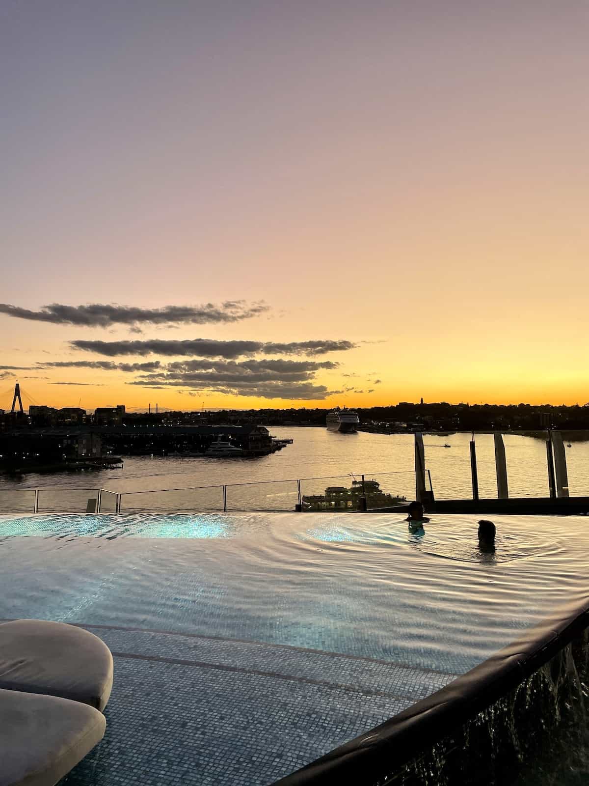 Infinity pool at Crown Sydney in Australia.