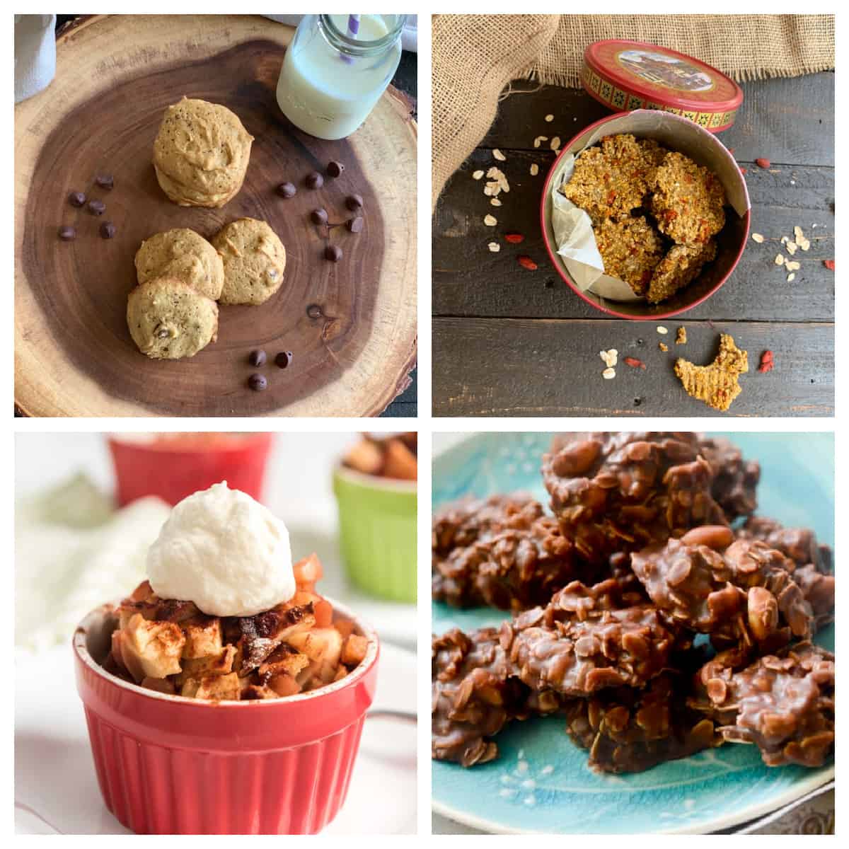 Collage of Weight Watchers low Point desserts.