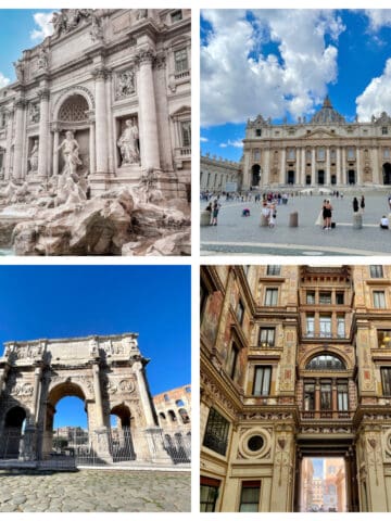 Collage of Rome sites.