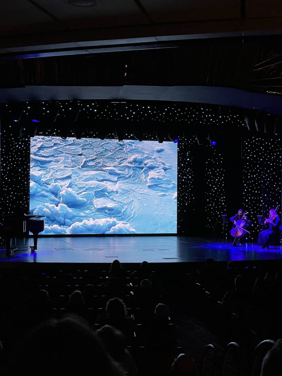 Movie and concert on a cruise ship.