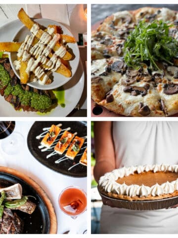 Collage of dishes from Lake Oconee restaurants.