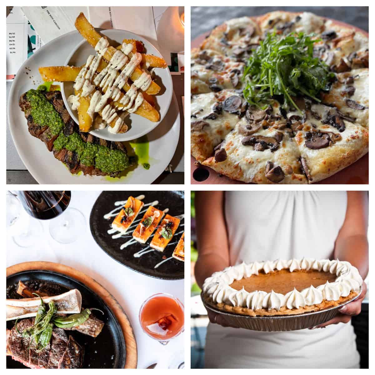 Collage of dishes from Lake Oconee restaurants.