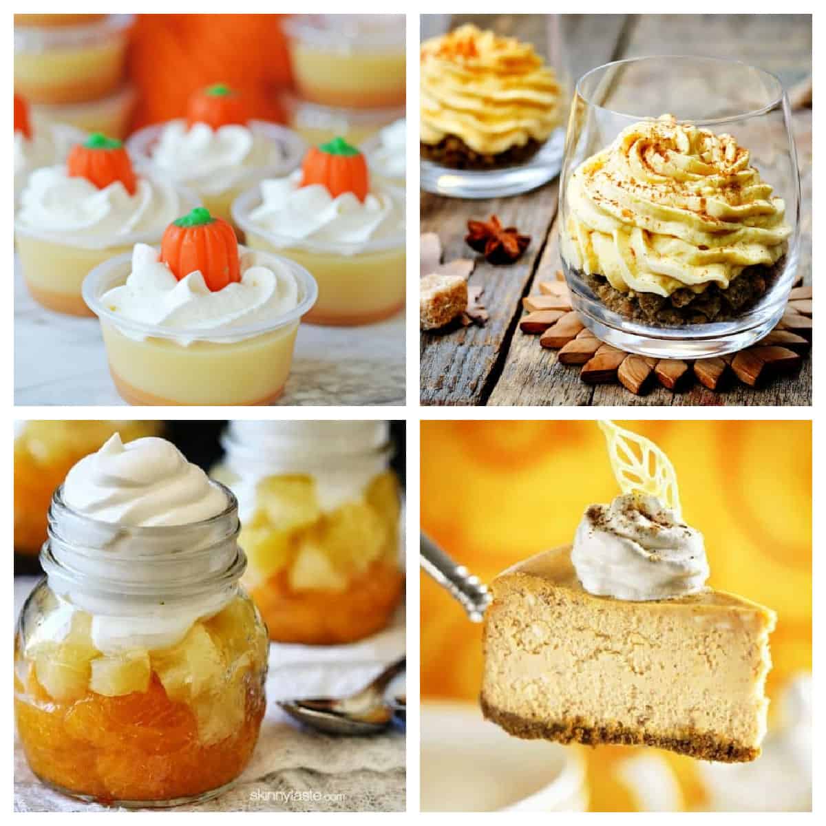 Collage of Halloween desserts that work for Weight Watchers.