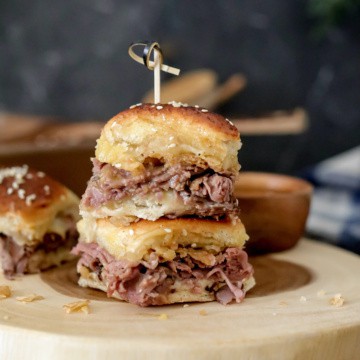 Beef and cheese slider sandwiches.