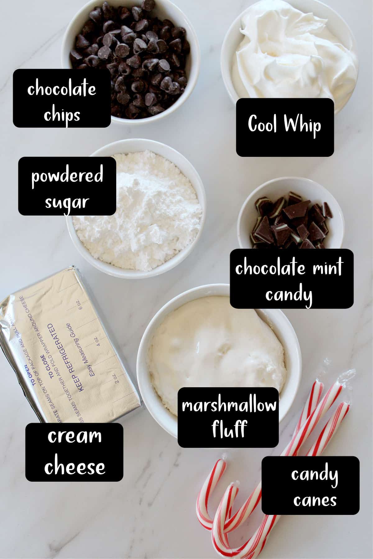 Sweet dessert dip ingredients.