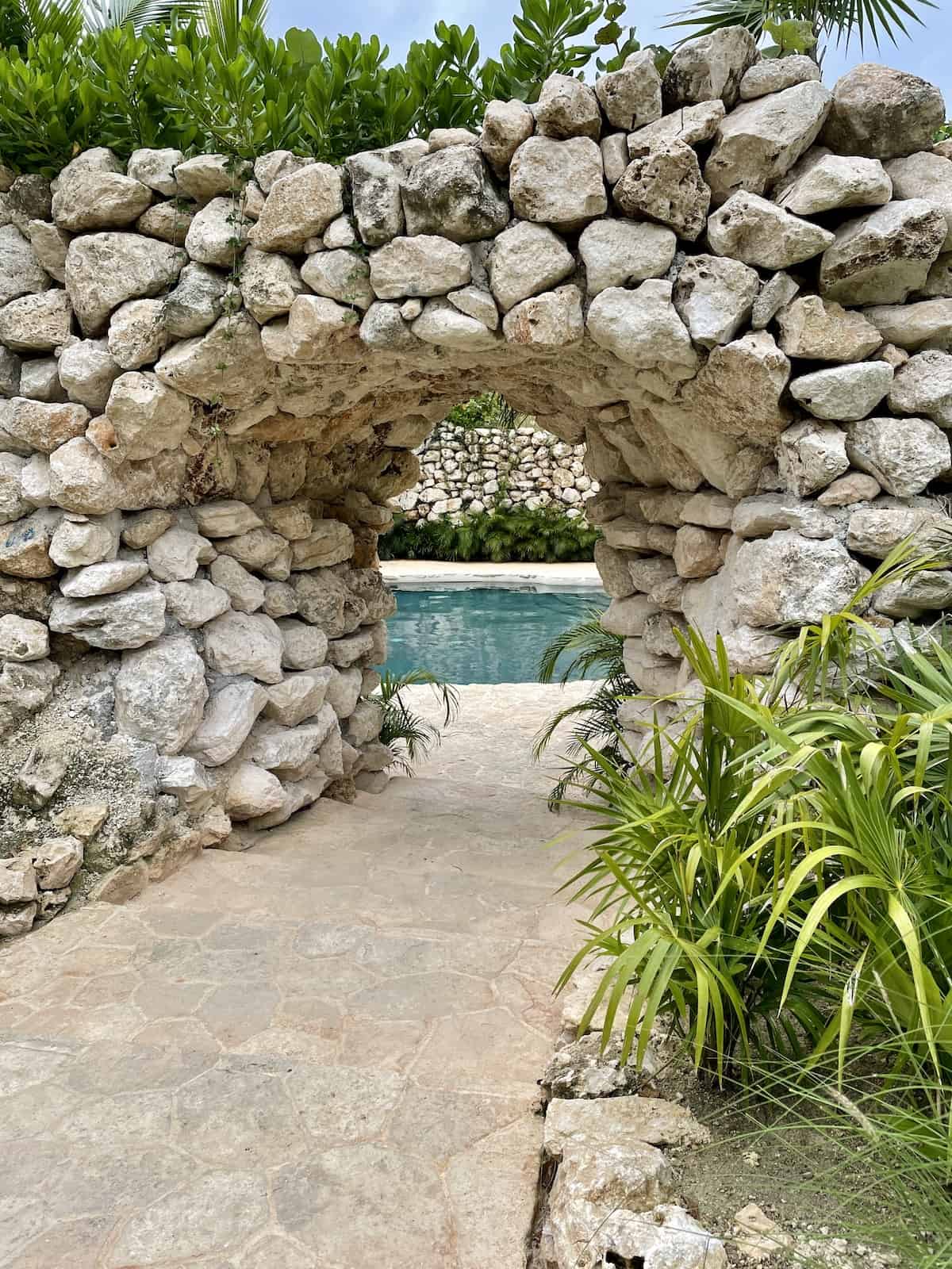 Pool area at a resort.