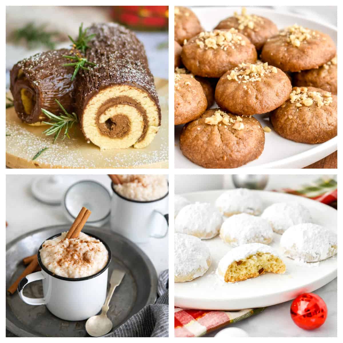 Christmas desserts in a collage.