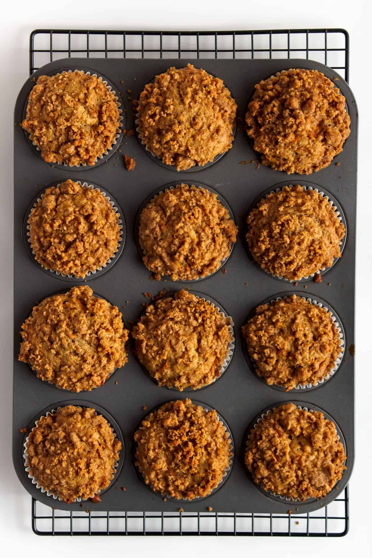 Sweet Potato muffins baked in a tin.