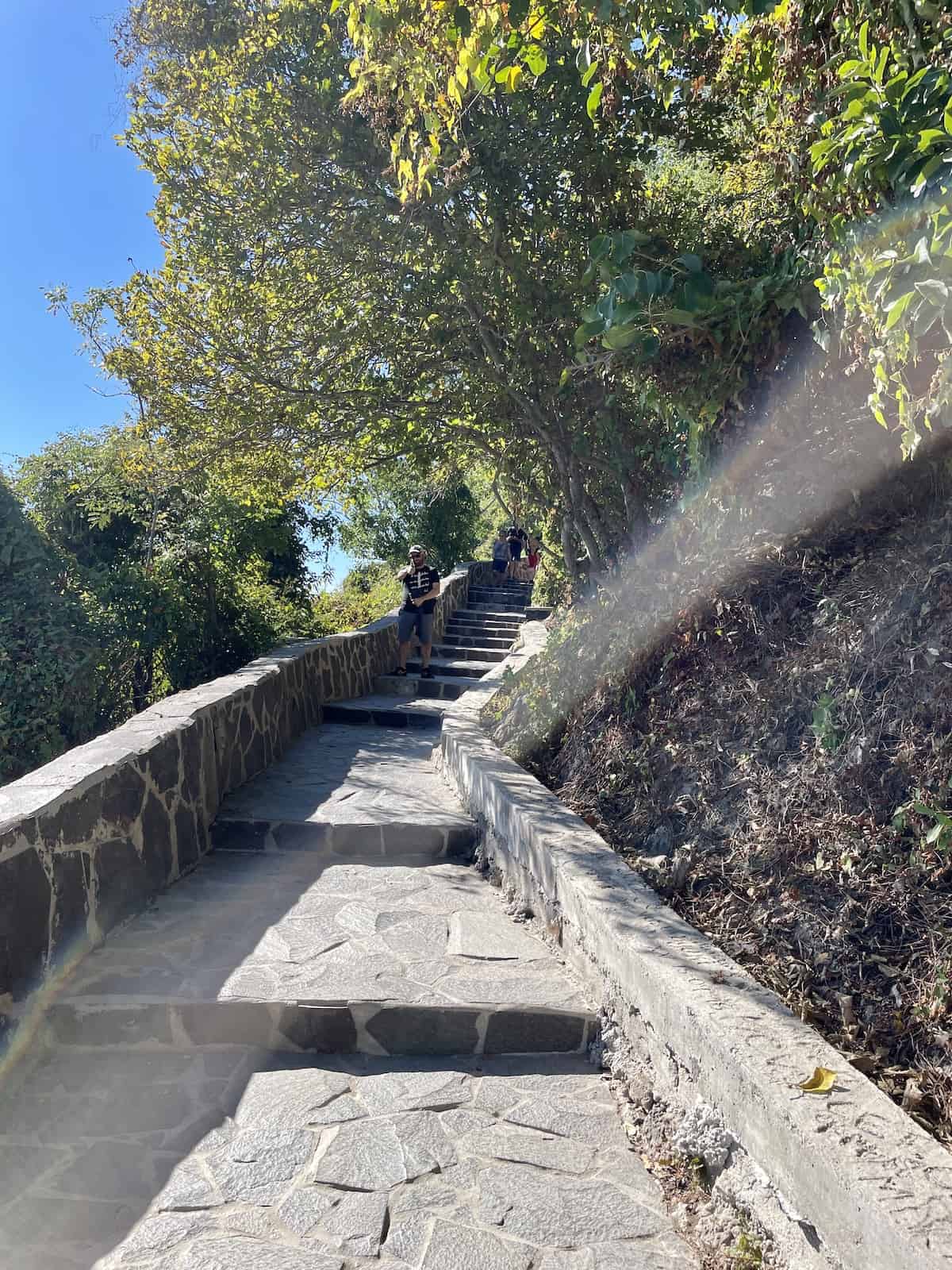 Walkway up mountain.