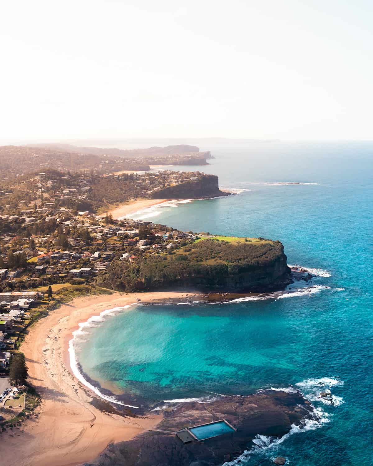 View of beach from above.