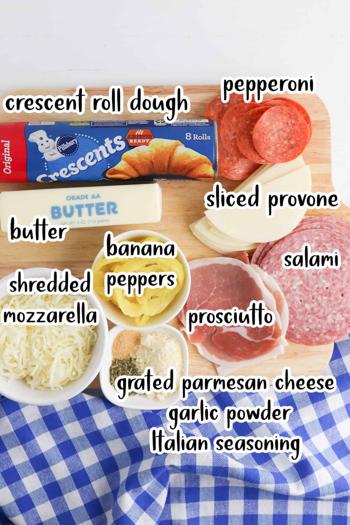 Stromboli recipe ingredients.