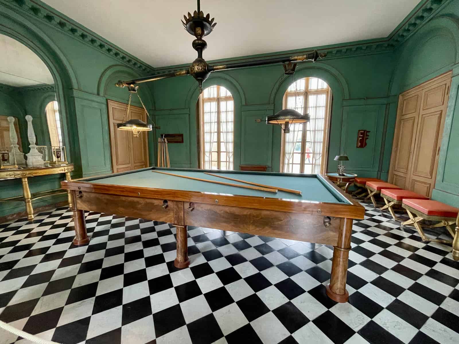 Billiard room at Napoleon's Château de Malmaison.