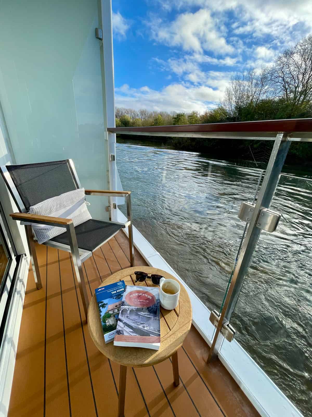 Veranda on a Viking Cruise river ship.