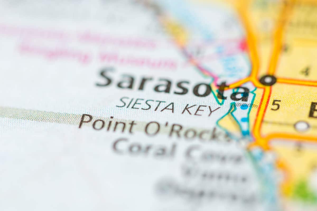 Map of Sarasota.