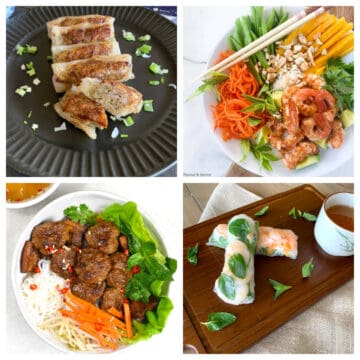 Vietnamese recipes in a collage.