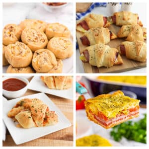 Crescent roll recipes in a collage.