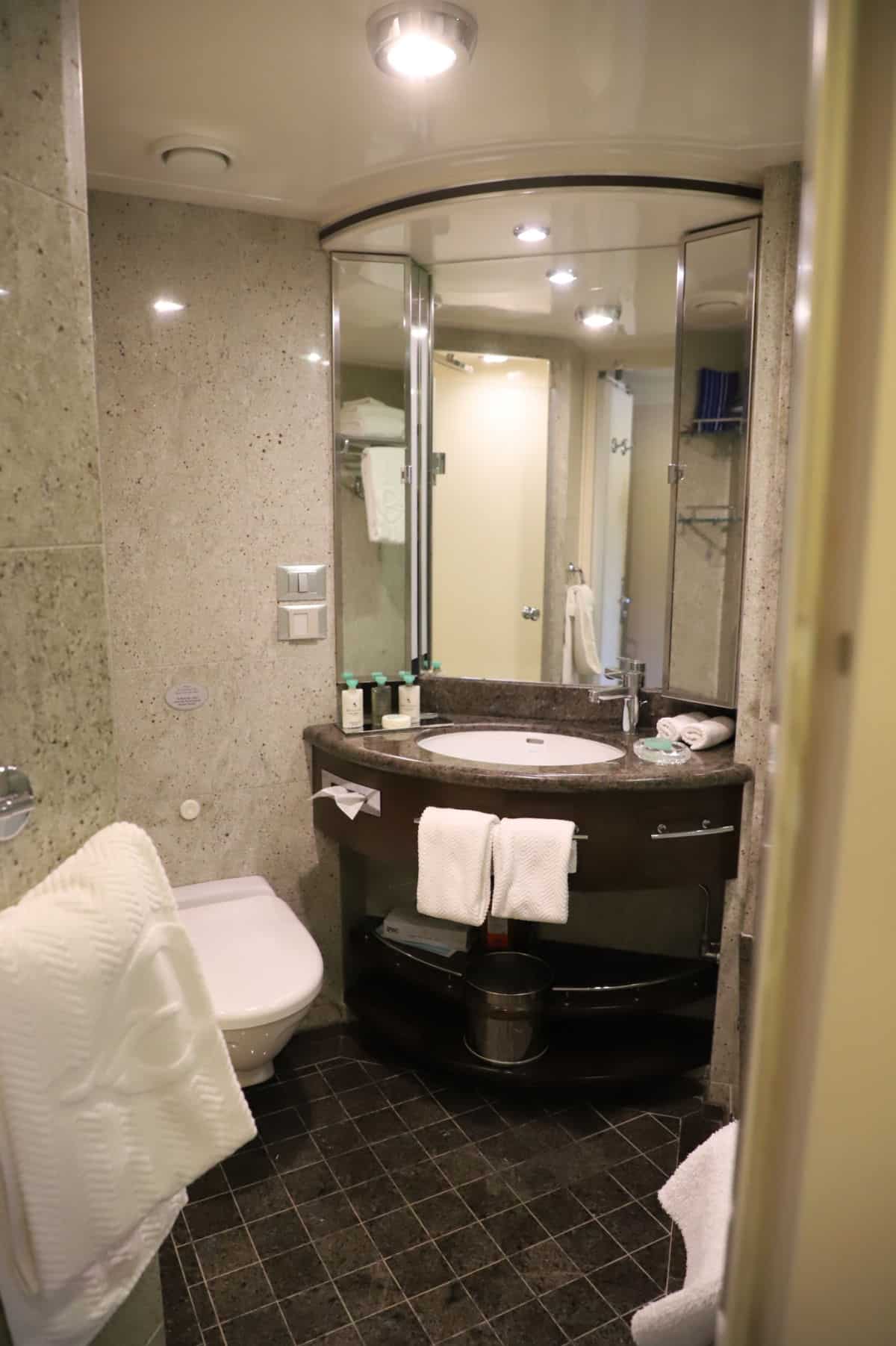 Bathroom on cruise ship.