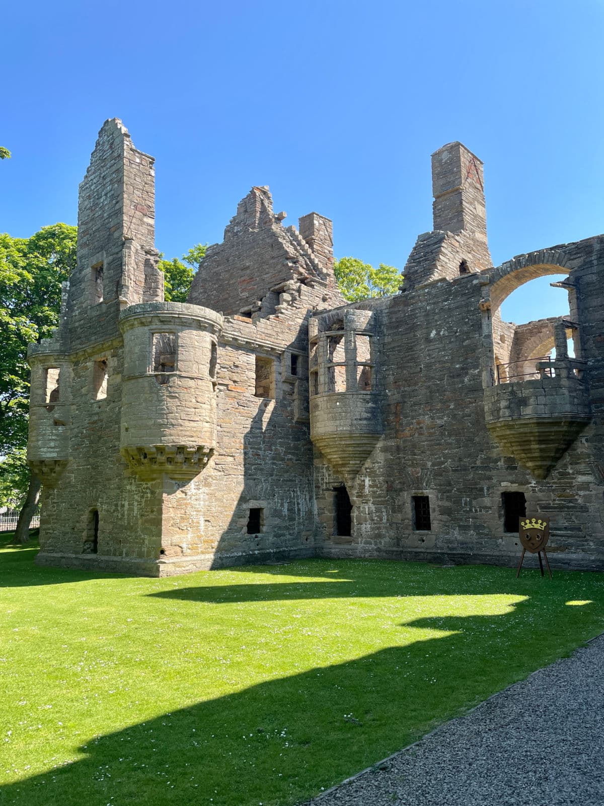 Historic building on sunny day.