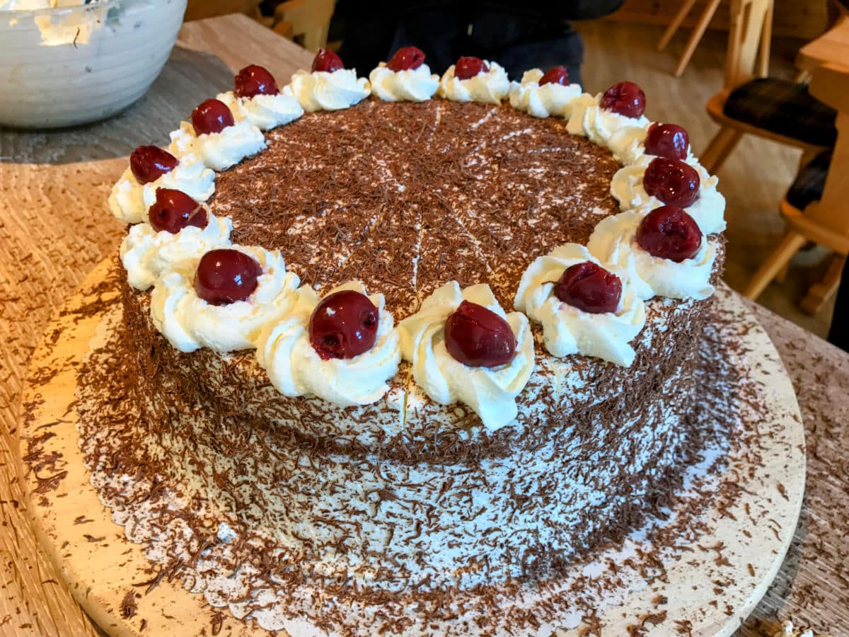 Black Forest cake made in Black Forest Germany.
