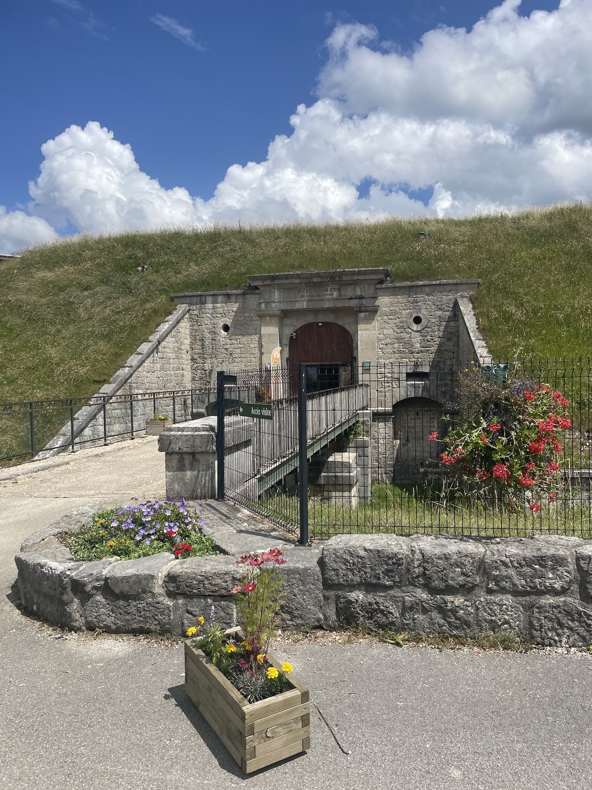 Underground historic fort where Comte cheese is aged today.