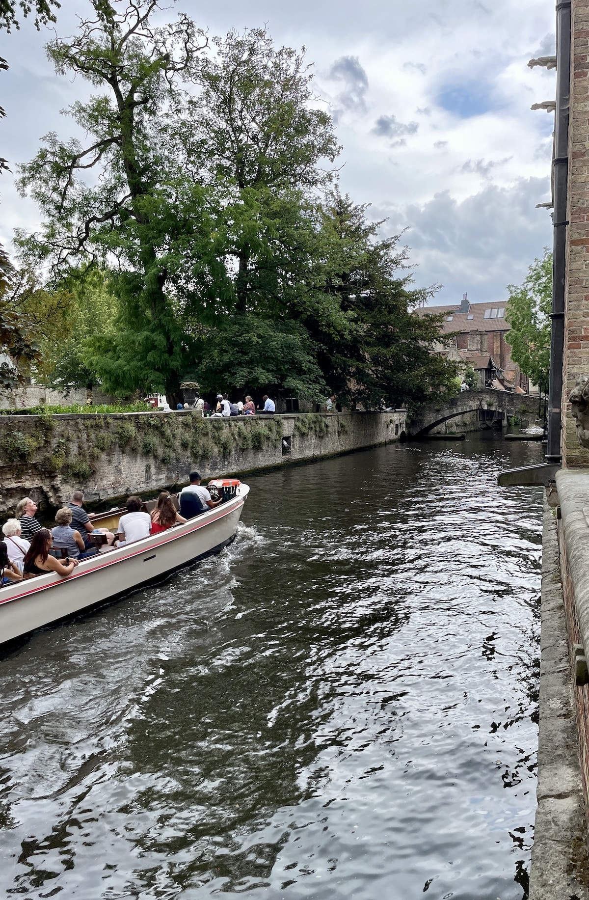 Boat on canal in Bruges.