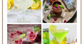 Pinterest image with four cocktails.