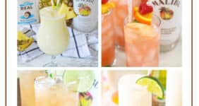 Collage of tropical cocktails on Pinterest.