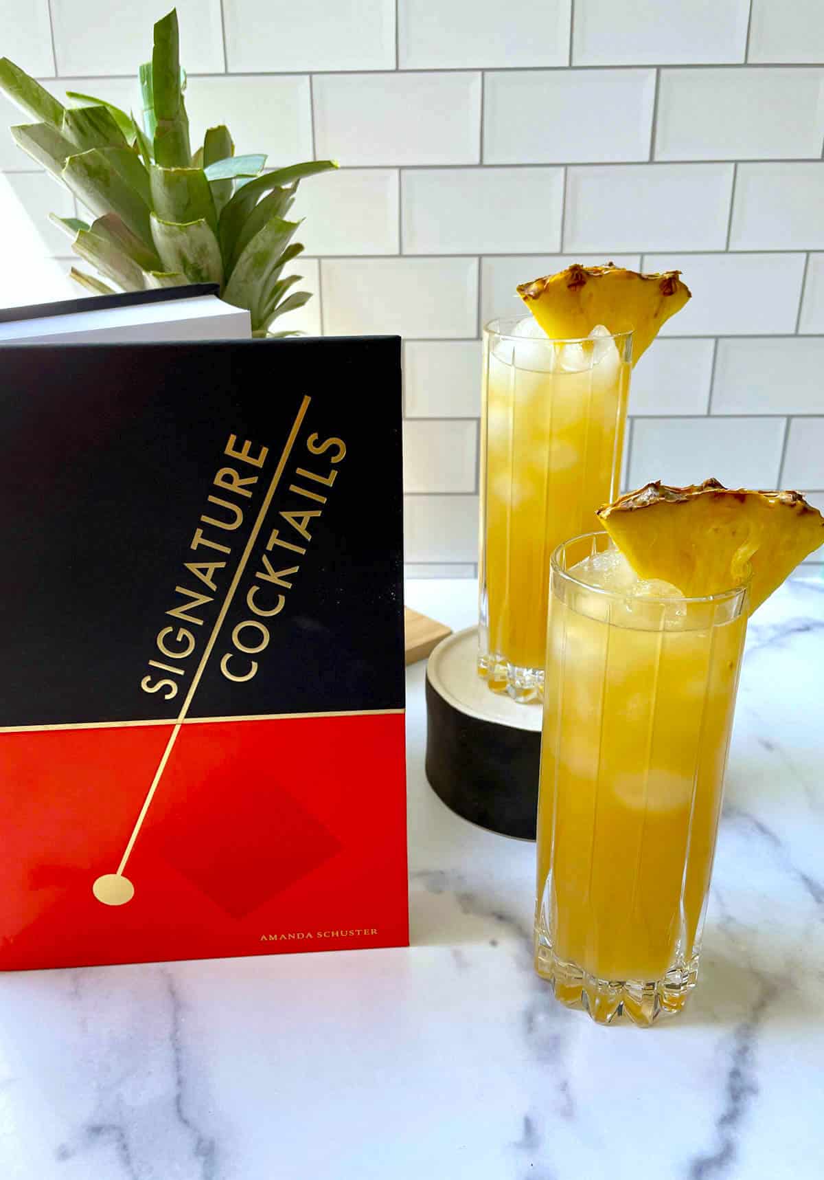 Cocktails with book.