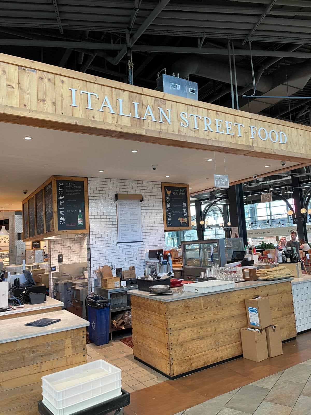 Italian Street Food counter in Las Vegas.